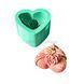 Silicone mold Heart with bow and rose