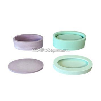 Oval pot silicone form + Oval lid + опалубка
