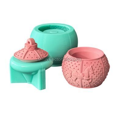 Молд Кашпо куля Карусель+ кришка SF01250928001 фото