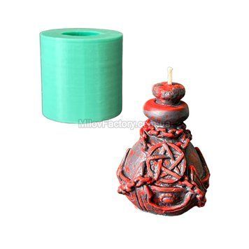 Silicone form Bottle with Pentagram + formwork