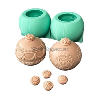 Silicone mold Set Ball "Vintage" М + Decorative nozzles M