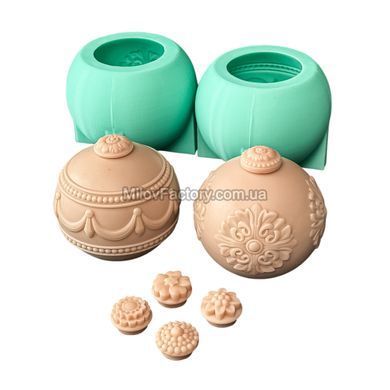 Silicone mold Set Ball "Vintage" М + Decorative nozzles M