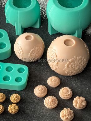 Silicone mold Set Ball "Vintage" S + Decorative nozzles S